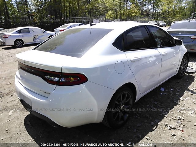 1C3CDFBB4FD301945 - 2015 DODGE DART SXT WHITE photo 4