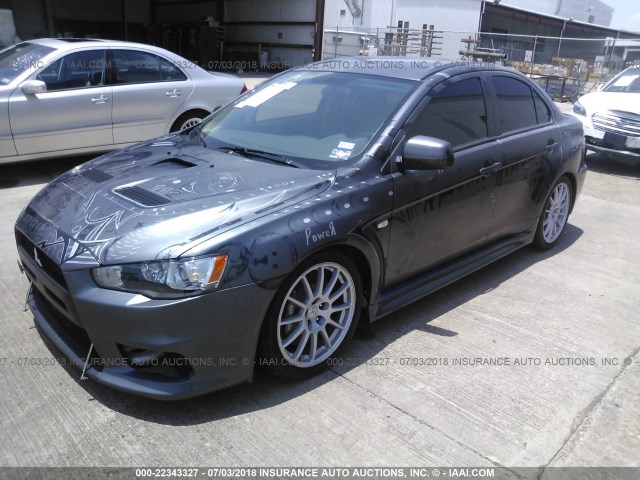 JA32W6FVXAU034100 - 2010 MITSUBISHI LANCER EVOLUTION SE GRAY photo 2