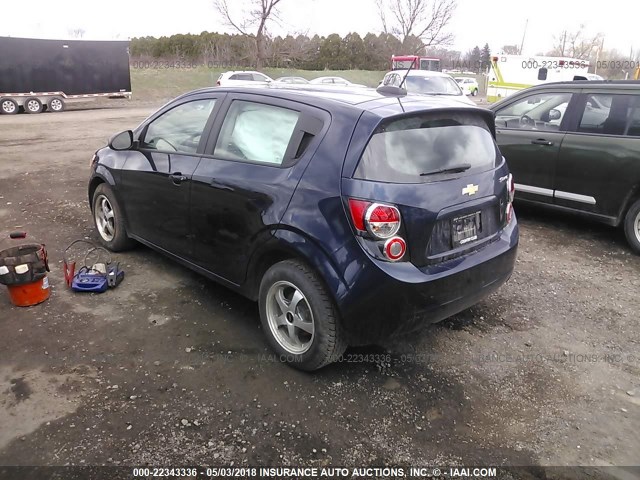 1G1JB6SH6F4164318 - 2015 CHEVROLET SONIC LS BLUE photo 3