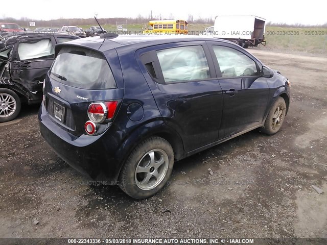 1G1JB6SH6F4164318 - 2015 CHEVROLET SONIC LS BLUE photo 4