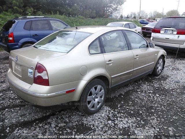 WVWRH63B52P012087 - 2002 VOLKSWAGEN PASSAT GLX 金色 照片 4