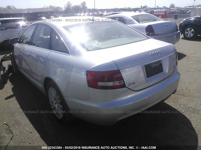 WAUDH74F56N088165 - 2006 AUDI A6 3.2 QUATTRO SILVER photo 3