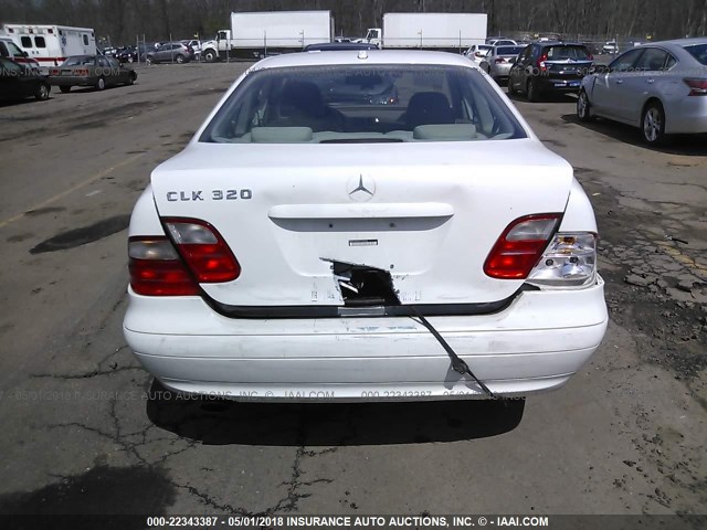 WDBLJ65G0YF143766 - 2000 MERCEDES-BENZ CLK 320 WHITE photo 6