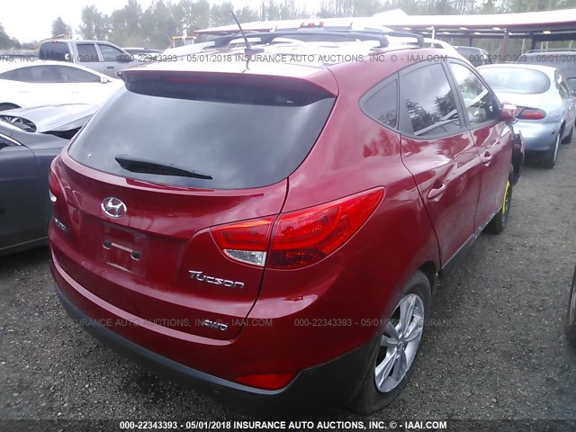 KM8JUCAC6CU346856 - 2012 HYUNDAI TUCSON GLS/LIMITED RED photo 4