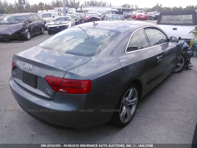 WAUCFAFR9DA063098 - 2013 AUDI A5 PREMIUM GRAY photo 4