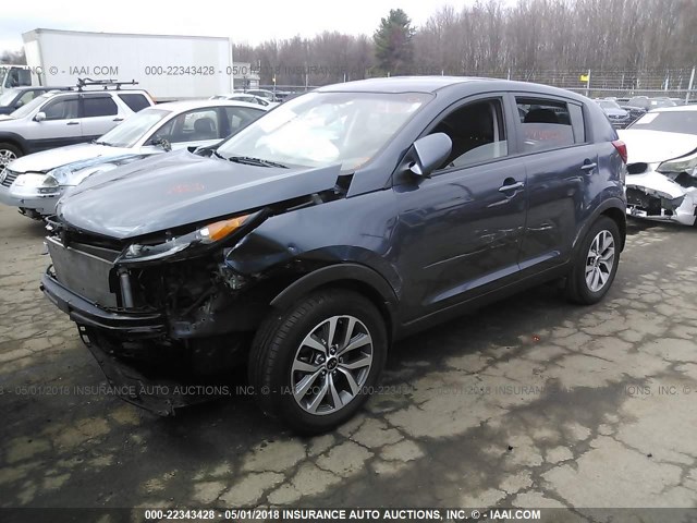 KNDPB3AC5E7642697 - 2014 KIA SPORTAGE LX BLUE photo 2