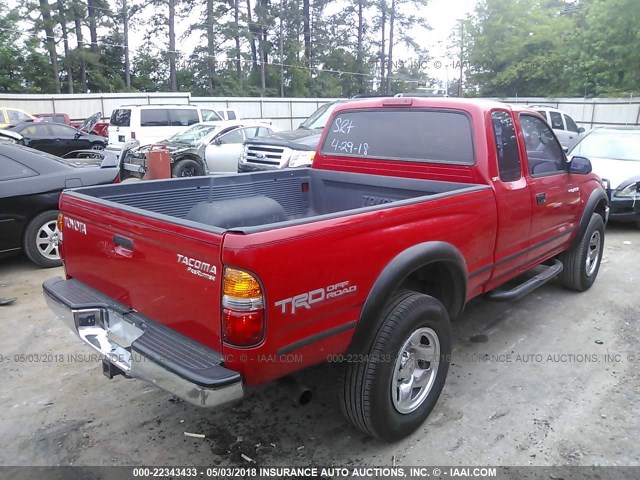 5TESM92N11Z724047 - 2001 TOYOTA TACOMA XTRACAB PRERUNNER წითელი ფოტო 4