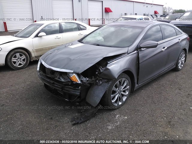 5NPEC4AC3DH619052 - 2013 HYUNDAI SONATA SE/LIMITED GRAY photo 2