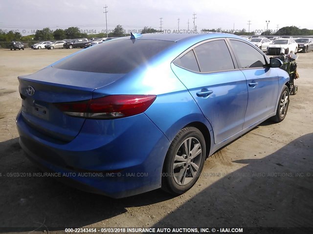 5NPD84LF0HH202031 - 2017 HYUNDAI ELANTRA SE/VALUE/LIMITED BLUE photo 4