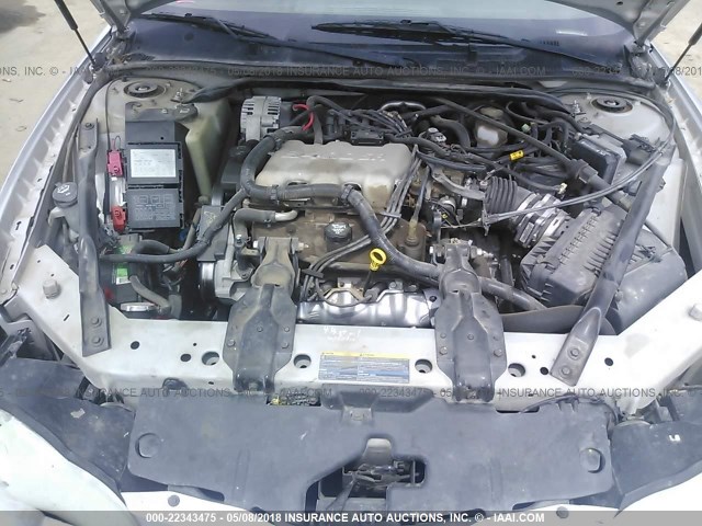 2G1WW12EX39296705 - 2003 CHEVROLET MONTE CARLO LS ვერცხლისფერი ფოტო 10
