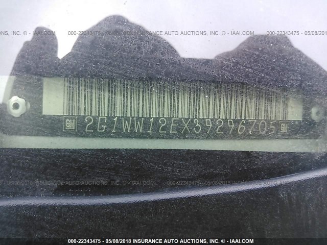 2G1WW12EX39296705 - 2003 CHEVROLET MONTE CARLO LS ვერცხლისფერი ფოტო 9