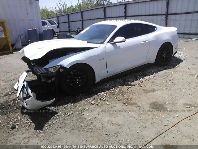 1FA6P8CF3G5283758 - 2016 FORD MUSTANG GT WHITE photo 2