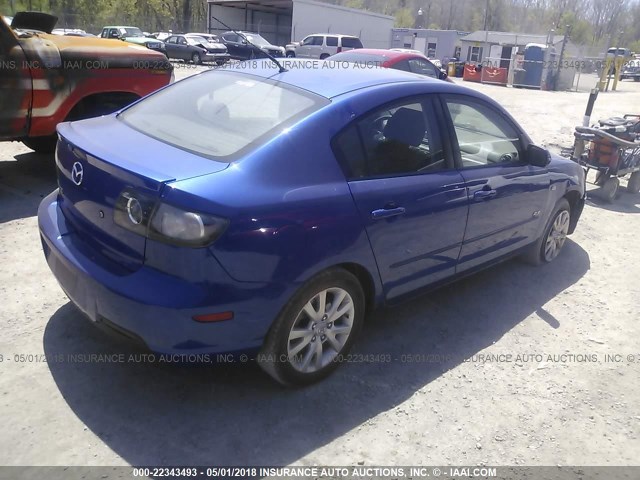 JM1BK323981785314 - 2008 MAZDA 3 S BLUE photo 4