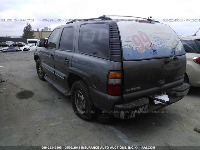 1GNEC13V32R295398 - 2002 CHEVROLET TAHOE C1500 GRAY photo 3