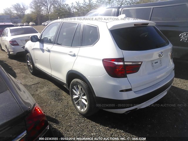 5UXWX9C52D0A25149 - 2013 BMW X3 XDRIVE28I WHITE photo 3