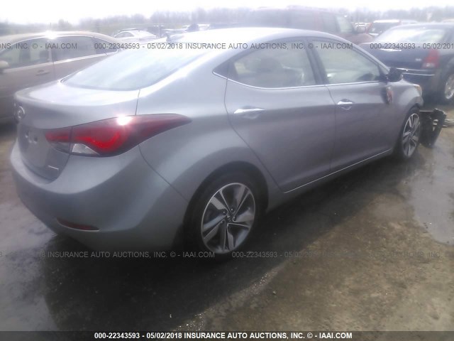 KMHDH4AE8FU362876 - 2015 HYUNDAI ELANTRA SE/SPORT/LIMITED GRAY photo 4