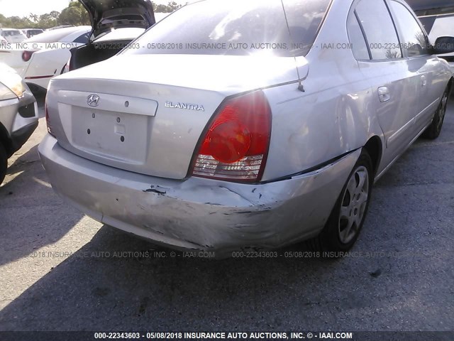 KMHDN46D96U248202 - 2006 HYUNDAI ELANTRA GLS/GT/LIMITED SILVER photo 6