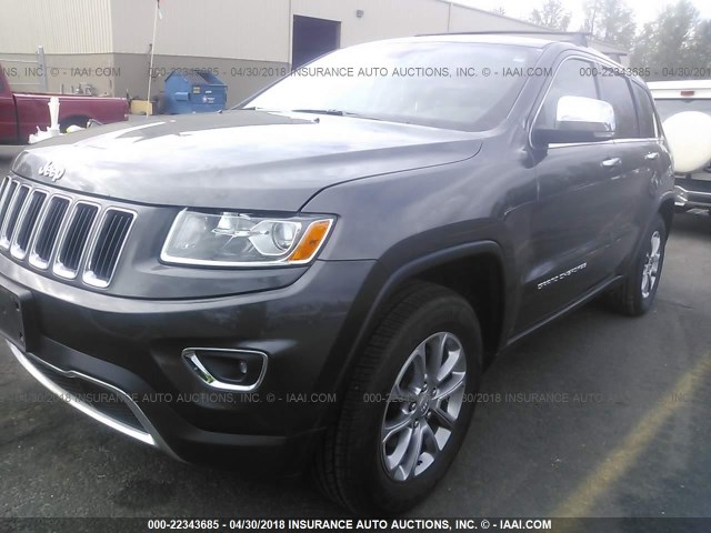 1C4RJFBG2FC639165 - 2015 JEEP GRAND CHEROKEE LIMITED GRAY photo 2