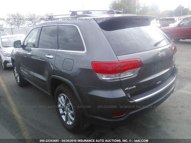 1C4RJFBG2FC639165 - 2015 JEEP GRAND CHEROKEE LIMITED GRAY photo 3