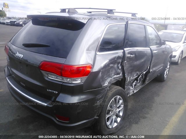 1C4RJFBG2FC639165 - 2015 JEEP GRAND CHEROKEE LIMITED GRAY photo 4