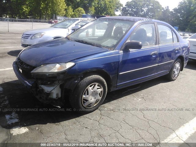 1HGES16365L005945 - 2005 HONDA CIVIC DX VP Mavi foto 2