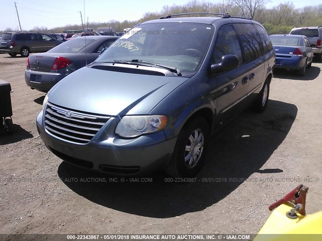 2A8GP54L96R666387 - 2006 CHRYSLER TOWN & COUNTRY TOURING Light Blue photo 2