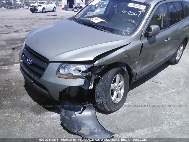 5NMSG13D28H144959 - 2008 HYUNDAI SANTA FE GLS GRAY photo 6