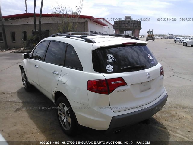 2HNYD28418H518856 - 2008 ACURA MDX TECHNOLOGY WHITE photo 3