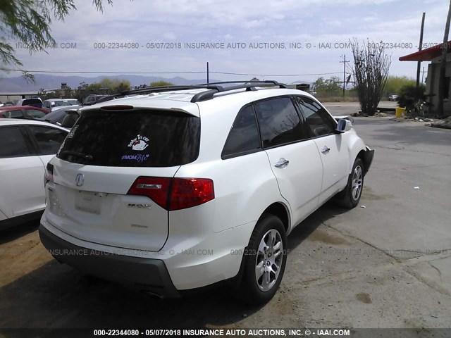 2HNYD28418H518856 - 2008 ACURA MDX TECHNOLOGY WHITE photo 4