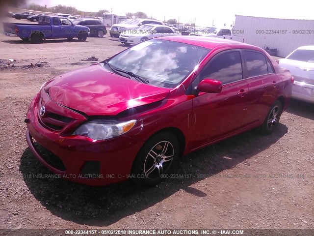 2T1BU4EEXBC567253 - 2011 TOYOTA COROLLA S/LE RED photo 2