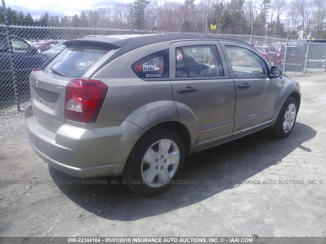 1B3HB48B67D404225 - 2007 DODGE CALIBER SXT TAN photo 4