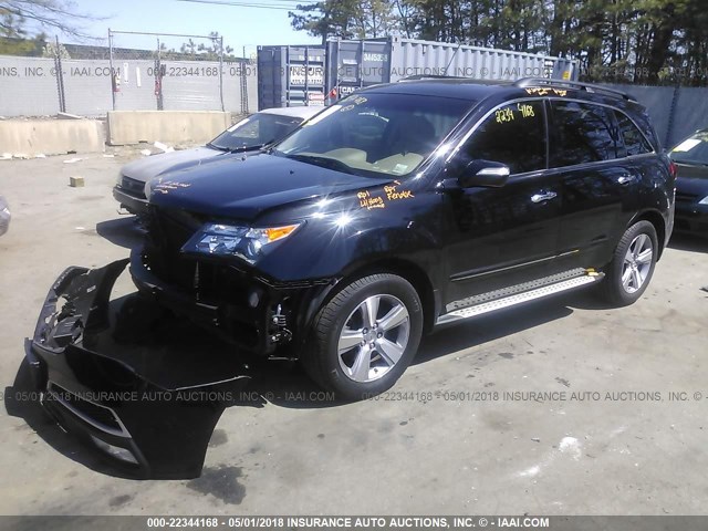 2HNYD2H30DH508448 - 2013 ACURA MDX TECHNOLOGY BLACK photo 2