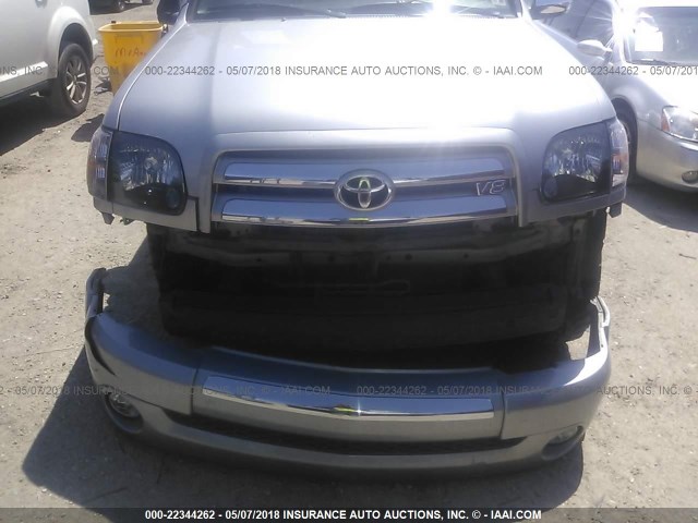 5TBET34196S519905 - 2006 TOYOTA TUNDRA DOUBLE CAB SR5 SILVER photo 6