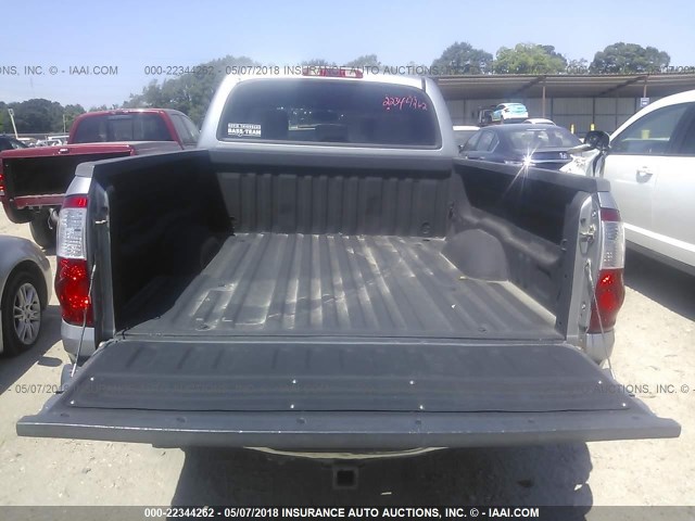 5TBET34196S519905 - 2006 TOYOTA TUNDRA DOUBLE CAB SR5 SILVER photo 8