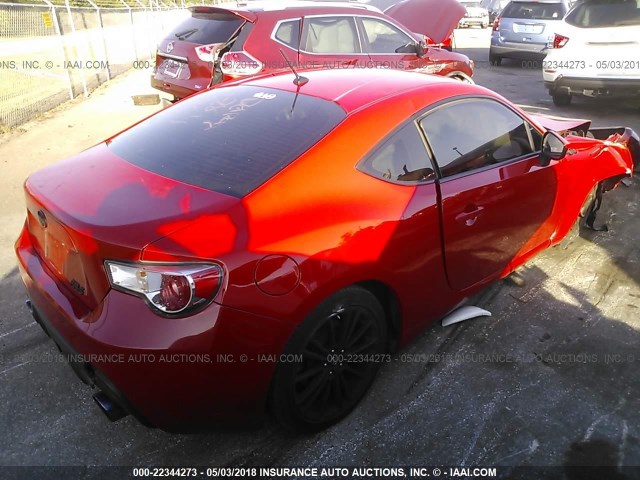 JF1ZNAA18D1731710 - 2013 TOYOTA SCION FR-S RED photo 4