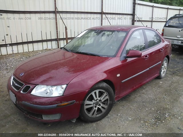 YS3FD49Y761032955 - 2006 SAAB 9-3 RED photo 2