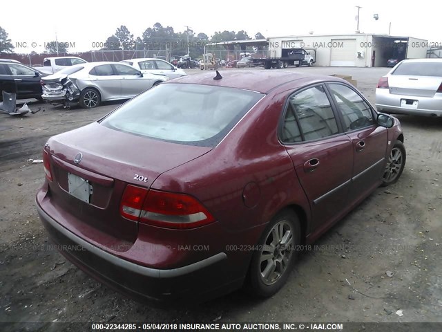 YS3FD49Y761032955 - 2006 SAAB 9-3 RED photo 4