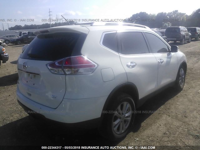 KNMAT2MT4GP712282 - 2016 NISSAN ROGUE S/SL/SV WHITE photo 4