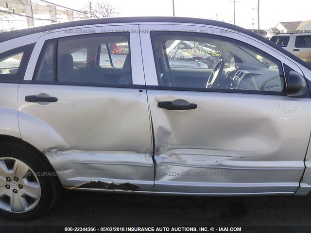 1B3HB48BX7D305360 - 2007 DODGE CALIBER SXT SILVER photo 6