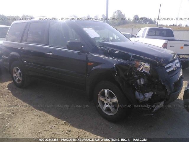 5FNYF28626B045988 - 2006 HONDA PILOT EX BLACK photo 1