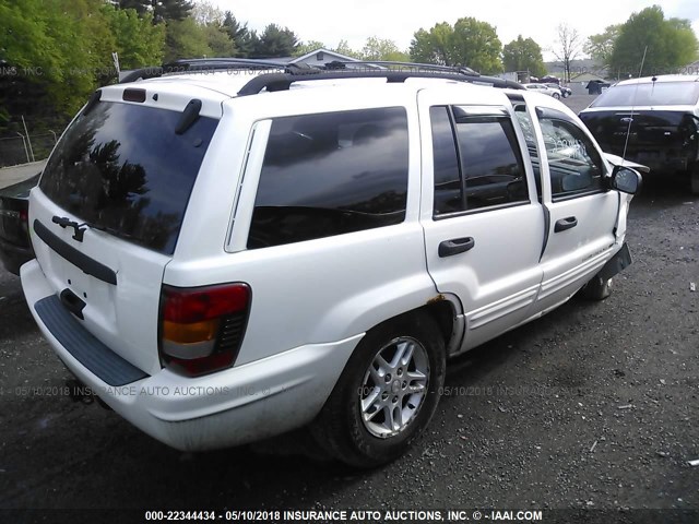 1J4GW48S42C296470 - 2002 JEEP GRAND CHEROKEE LAREDO WHITE photo 4