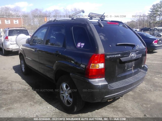 KNDJE723267153940 - 2006 KIA NEW SPORTAGE  BLACK photo 3