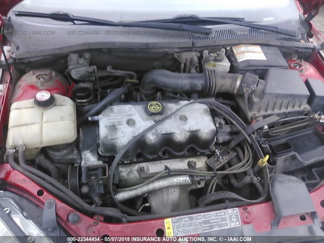 1FAFP33PXYW421478 - 2000 FORD FOCUS LX RED photo 10