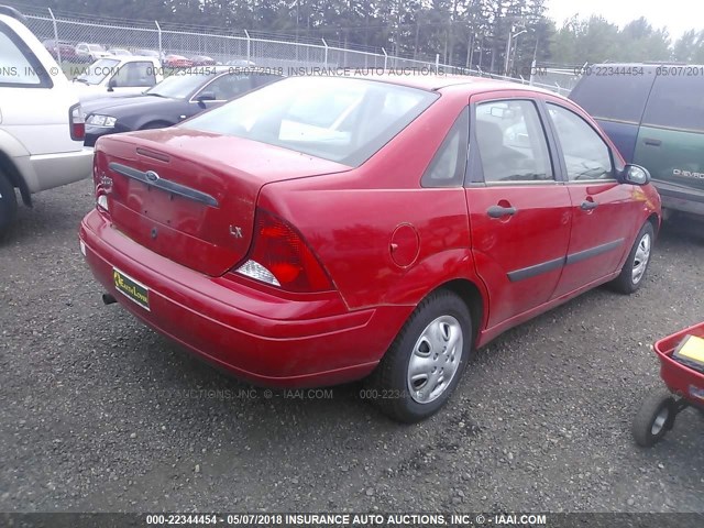 1FAFP33PXYW421478 - 2000 FORD FOCUS LX RED photo 4