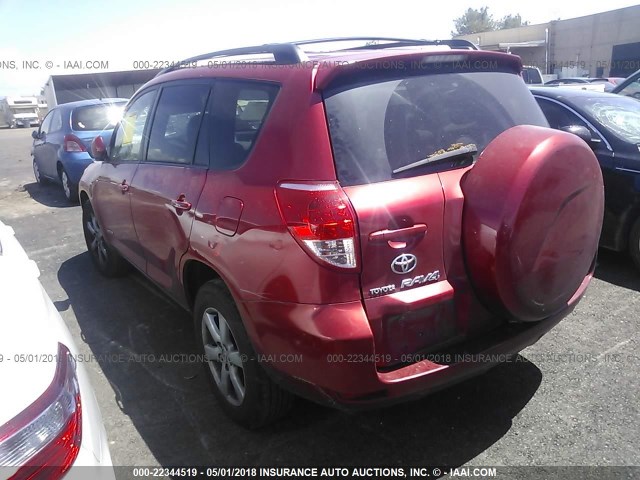 JTMBD31V076031779 - 2007 TOYOTA RAV4 LIMITED RED photo 3