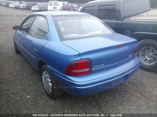 1B3ES47C0WD706248 - 1998 DODGE NEON HIGHLINE/SPORT/LE BLUE photo 3