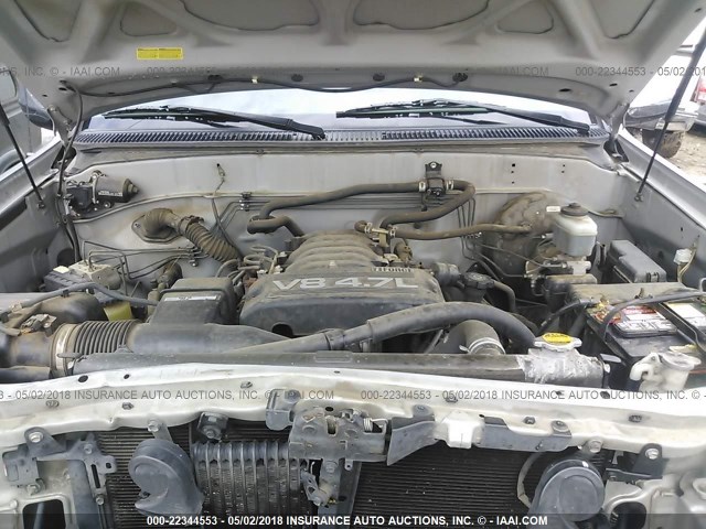 5TBET34106S554008 - 2006 TOYOTA TUNDRA DOUBLE CAB SR5 SILVER photo 10