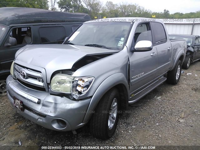5TBET34106S554008 - 2006 TOYOTA TUNDRA DOUBLE CAB SR5 SILVER photo 2