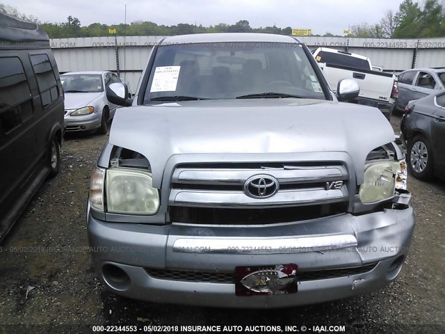 5TBET34106S554008 - 2006 TOYOTA TUNDRA DOUBLE CAB SR5 SILVER photo 6