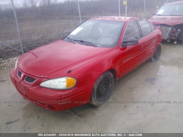 1G2NE52T7XM872324 - 1999 PONTIAC GRAND AM SE RED photo 2